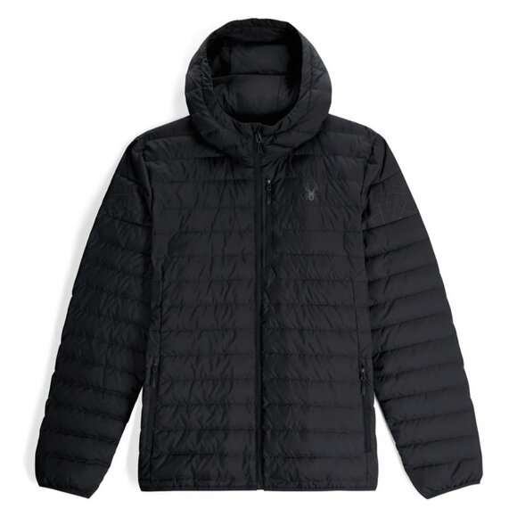 Spyder Men's Size XL Black Zenith Hooded Down Lightweight Warmth Jacket